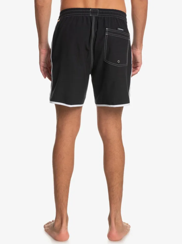 Men Quiksilver Boardshorts Original Scallop 17034 Volleys Black Men Quiksilver Boardshorts Original Scallop 17034 Volleys Black