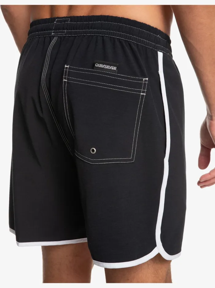 Men Quiksilver Boardshorts Original Scallop 17034 Volleys Black Men Quiksilver Boardshorts Original Scallop 17034 Volleys Black