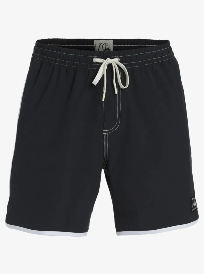 Men Quiksilver Boardshorts Original Scallop 17034 Volleys Black Men Quiksilver Boardshorts Original Scallop 17034 Volleys Black
