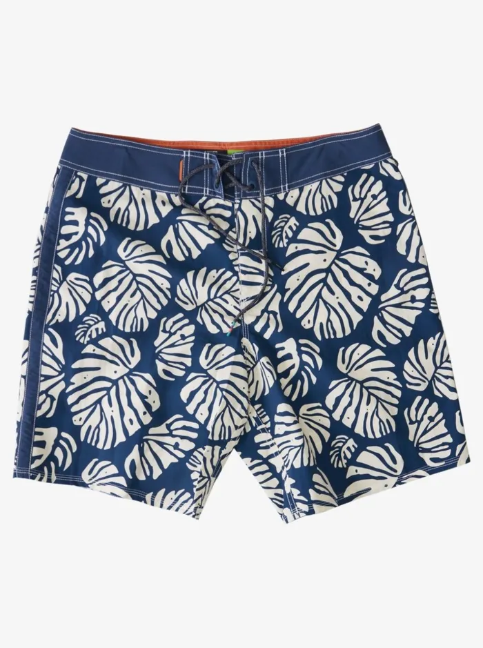 Men Quiksilver Boardshorts Waterman Throwback Print 19034 Boardshorts Ensign Blue Throwback