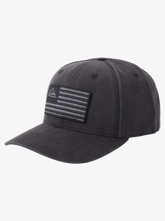 Men Quiksilver Hats Grounded America Snapback Hat Black