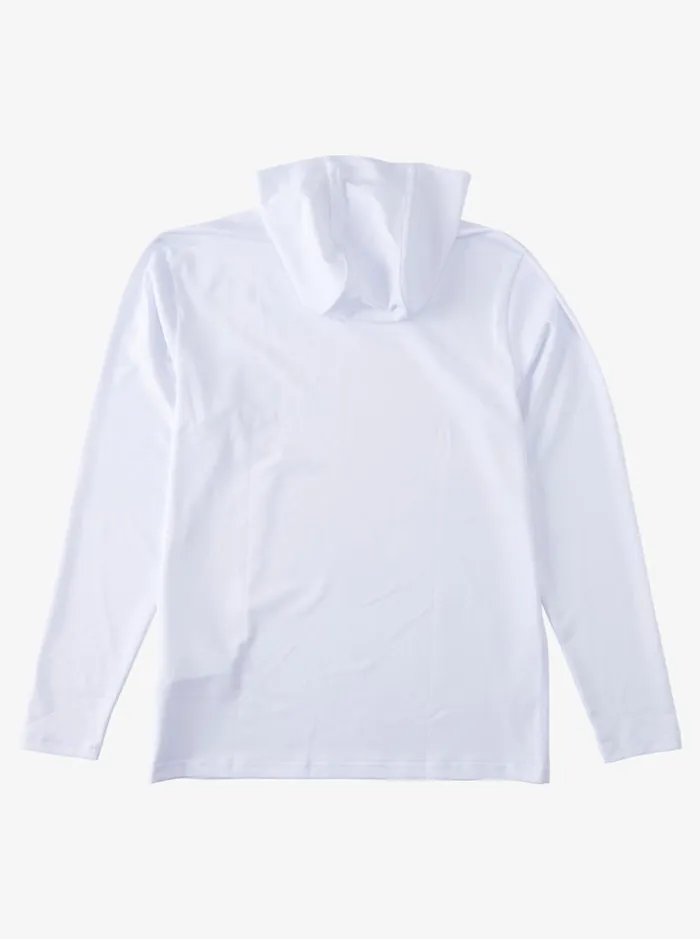 Men Quiksilver Rashguards All Hands Hooded Long Sleeve UPF 50 Rashguard White Men Quiksilver Rashguards All Hands Hooded Long Sleeve UPF 50 Rashguard White