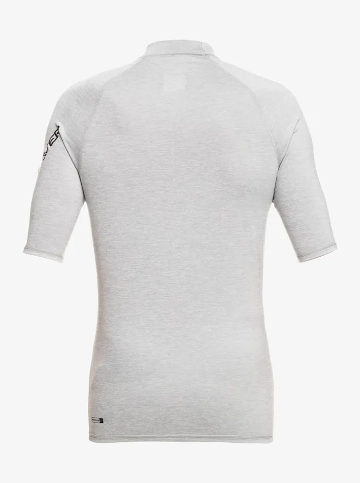 Men Quiksilver Rashguards All Time Short Sleeve UPF 50 Rashguard Sleet Heather