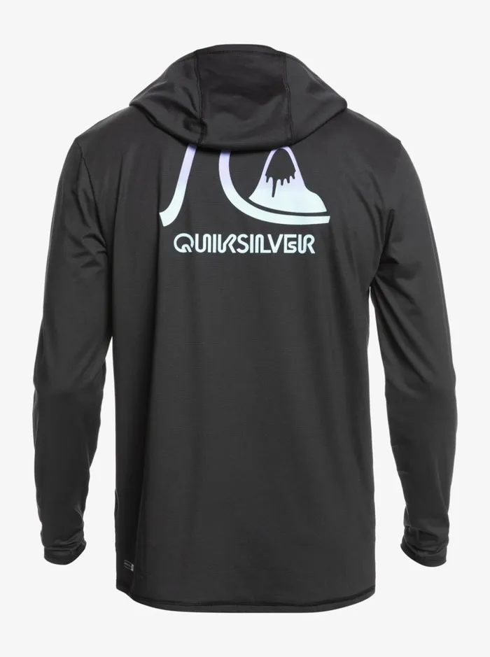 Men Quiksilver Rashguards Dredge Hooded Long Sleeve UPF 50 Surf Tee Black Heather Men Quiksilver Rashguards Dredge Hooded Long Sleeve UPF 50 Surf Tee Black Heather