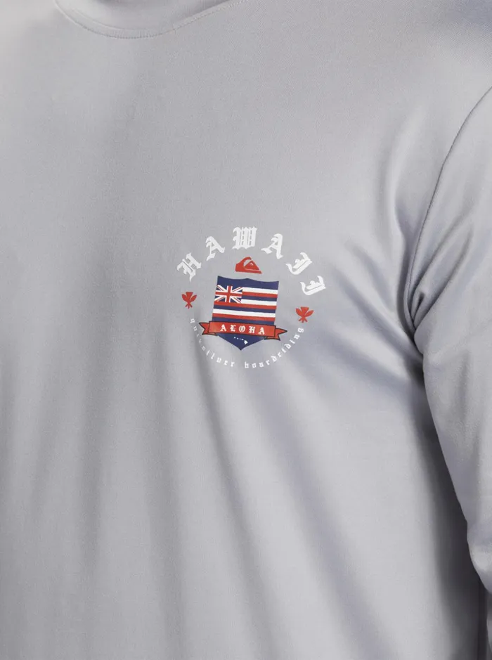 Men Quiksilver Rashguards Hawaii Royalty UPF 50 Long Sleeve Surf Tee Sleet Men Quiksilver Rashguards Hawaii Royalty UPF 50 Long Sleeve Surf Tee Sleet