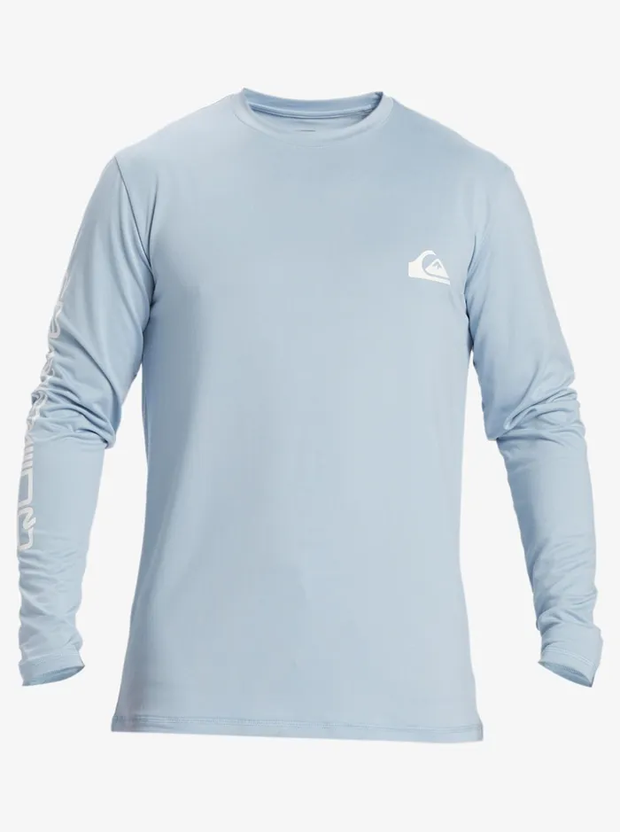 Men Quiksilver Rashguards Omni Session Long Sleeve Upf 50 Surf TShirt Celestial Blue