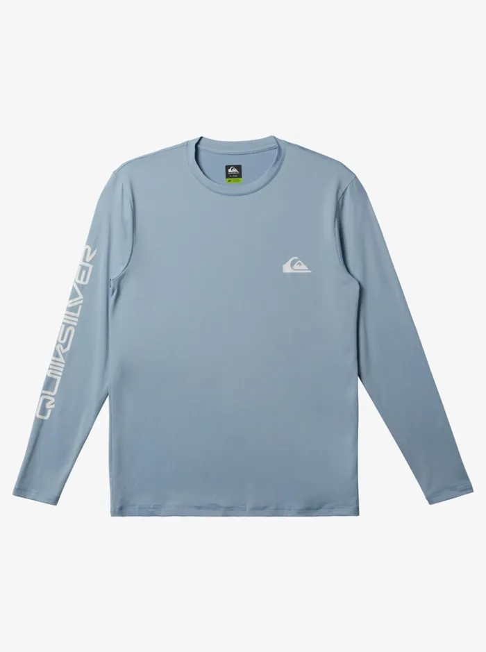 Men Quiksilver Rashguards Omni Session Long Sleeve Upf 50 Surf TShirt Celestial Blue