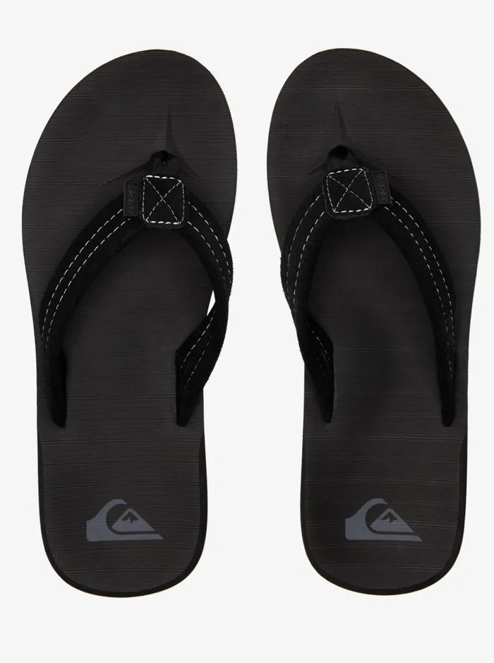 Men Quiksilver Sandals Carver Suede Leather Sandals Solid Black Men Quiksilver Sandals Carver Suede Leather Sandals Solid Black