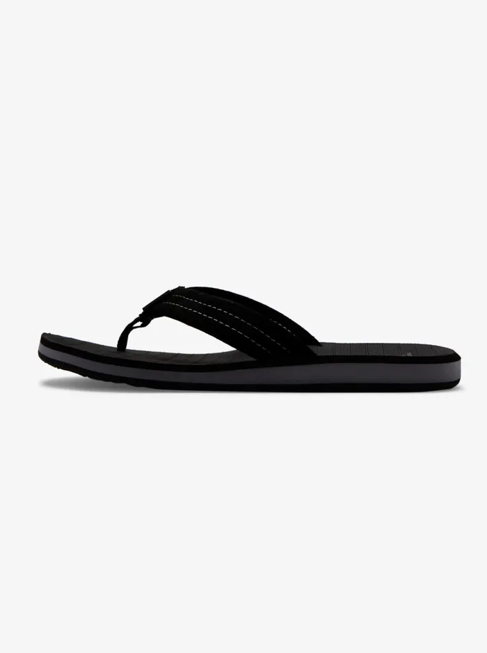 Men Quiksilver Sandals Carver Suede Leather Sandals Solid Black Men Quiksilver Sandals Carver Suede Leather Sandals Solid Black