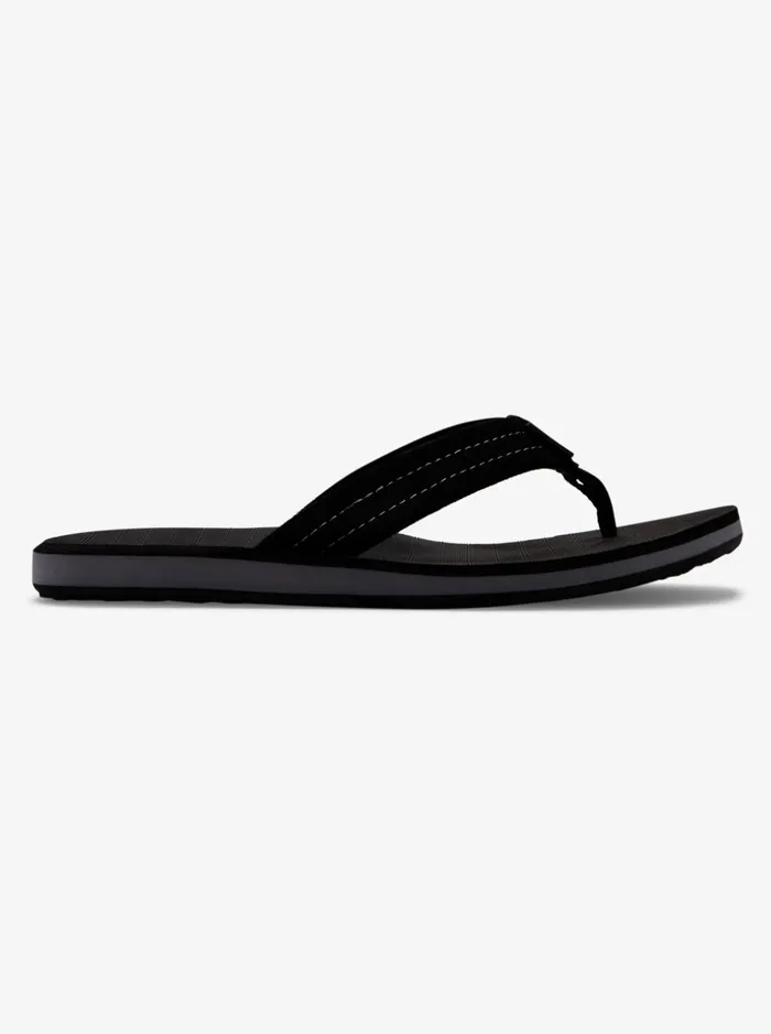 Men Quiksilver Sandals Carver Suede Leather Sandals Solid Black Men Quiksilver Sandals Carver Suede Leather Sandals Solid Black