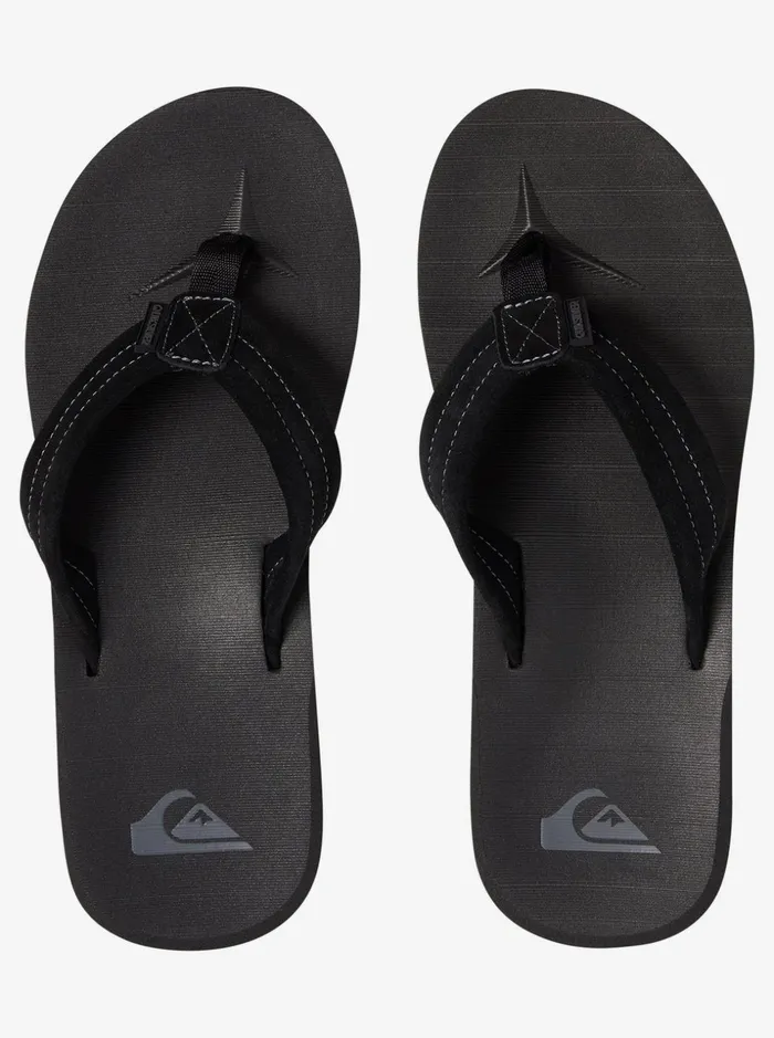 Men Quiksilver Sandals Carver Suede Leather Sandals Solid Black Men Quiksilver Sandals Carver Suede Leather Sandals Solid Black