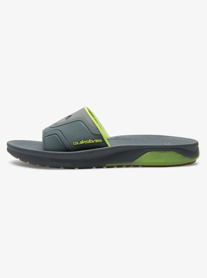 Men Quiksilver Sandals Mathodic Recovery Slide Sandals Grey 1 Men Quiksilver Sandals Mathodic Recovery Slide Sandals Grey 1