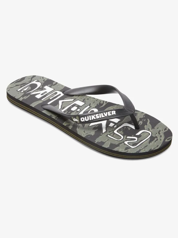 Men Quiksilver Sandals Molokai Acid Drop FlipFlops Blackgreenblack