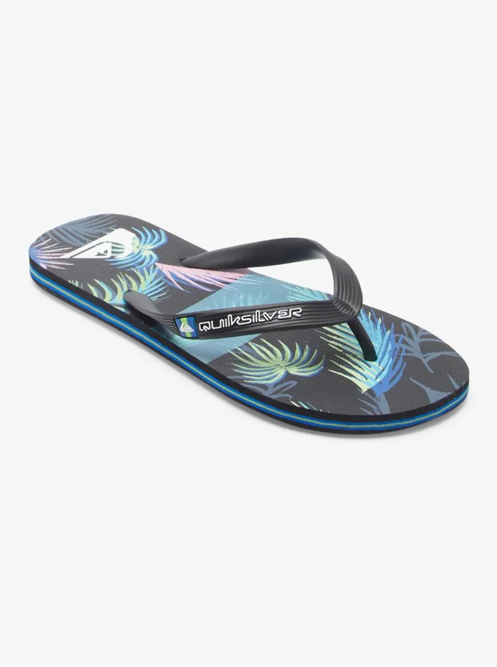 Men Quiksilver Sandals Molokai Art FlipFlops Blackblackblue