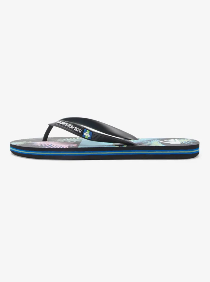 Men Quiksilver Sandals Molokai Art FlipFlops Blackblackblue