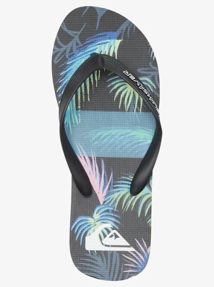 Men Quiksilver Sandals Molokai Art FlipFlops Blackblackblue