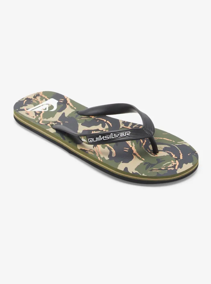 Men Quiksilver Sandals Molokai Art FlipFlops Blackgreenblack
