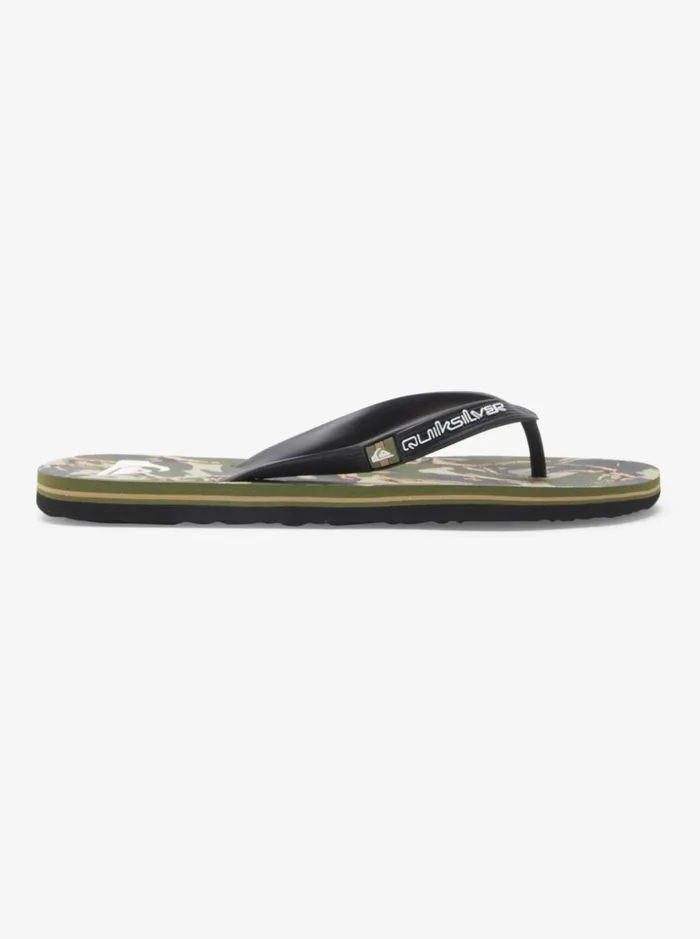 Men Quiksilver Sandals Molokai Art FlipFlops Blackgreenblack Men Quiksilver Sandals Molokai Art FlipFlops Blackgreenblack