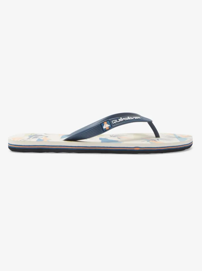 Men Quiksilver Sandals Molokai Art FlipFlops Blackwhiteblue