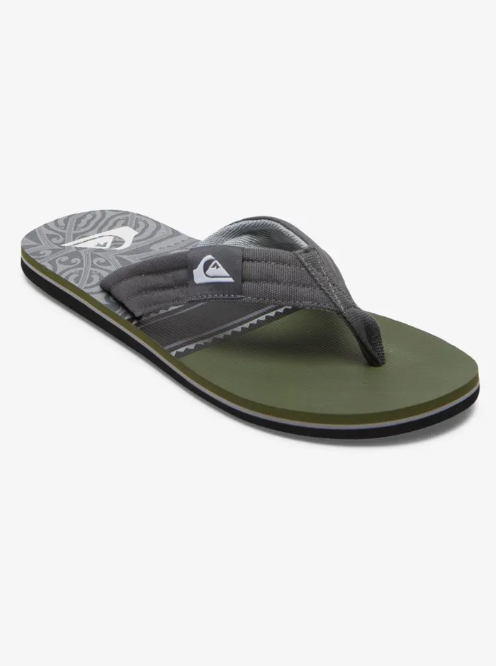 Men Quiksilver Sandals Molokai Layback Sandals For Men Blackgreengrey
