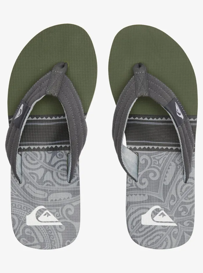Men Quiksilver Sandals Molokai Layback Sandals For Men Blackgreengrey Men Quiksilver Sandals Molokai Layback Sandals For Men Blackgreengrey