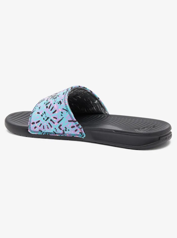 Men Quiksilver Sandals Quiksilver X Stranger Things Lenora Hills Bright Coast Slide Sandals Black 1 Men Quiksilver Sandals Quiksilver X Stranger Things Lenora Hills Bright Coast Slide Sandals Black 1