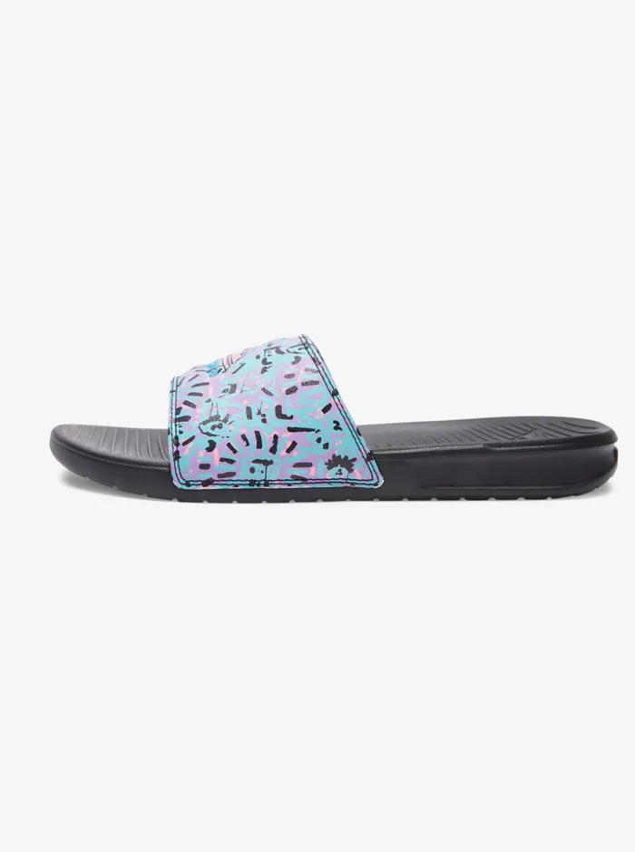 Men Quiksilver Sandals Quiksilver X Stranger Things Lenora Hills Bright Coast Slide Sandals Black 1 Men Quiksilver Sandals Quiksilver X Stranger Things Lenora Hills Bright Coast Slide Sandals Black 1