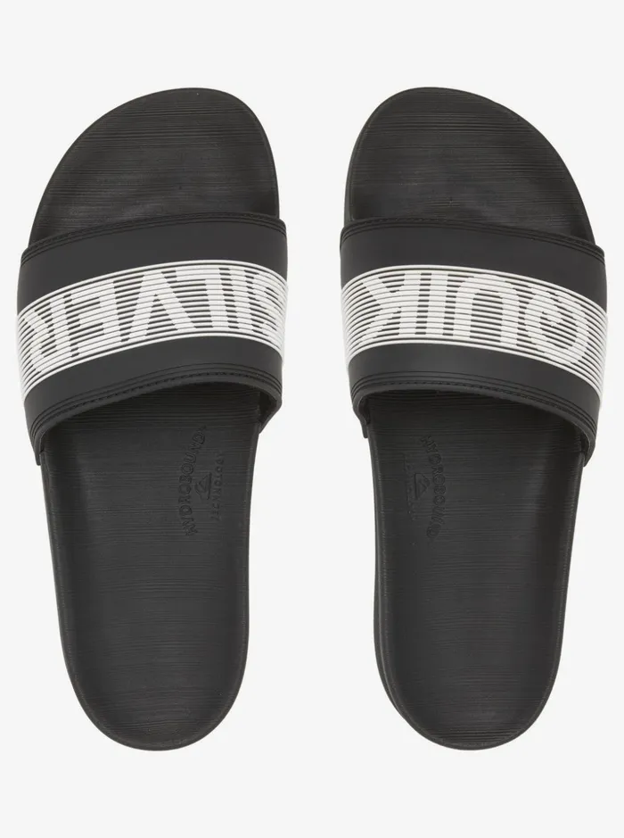 Men Quiksilver Sandals Rivi Wordmark Slide Slider Sandals Blackwhiteblack Men Quiksilver Sandals Rivi Wordmark Slide Slider Sandals Blackwhiteblack