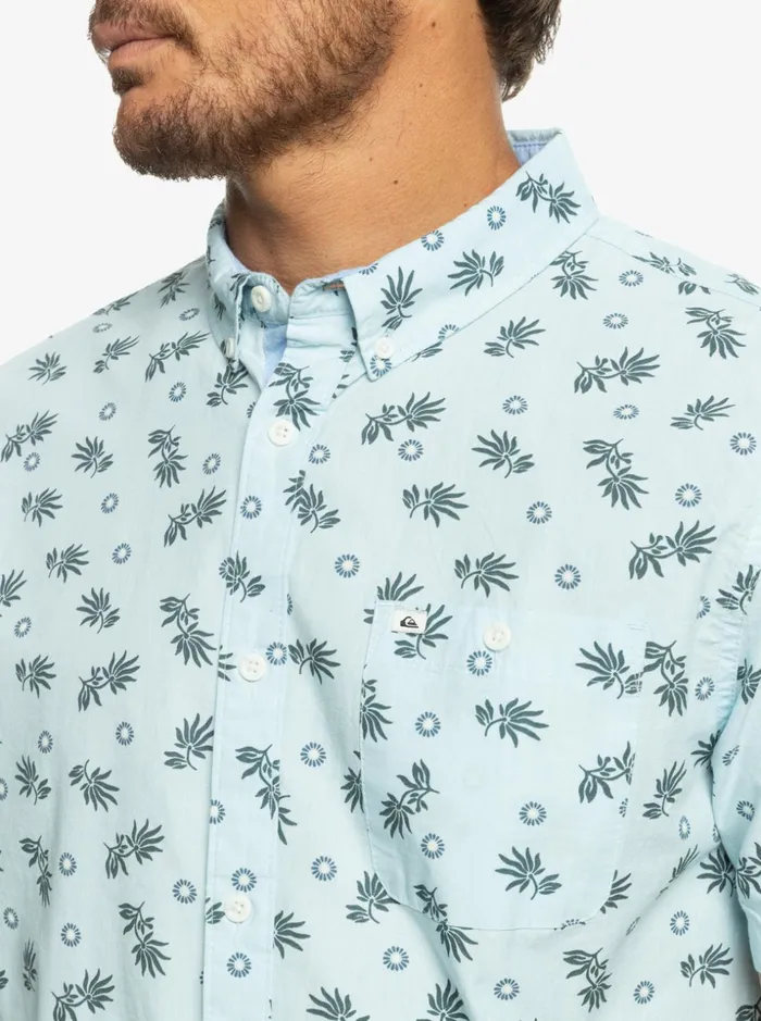 Men Quiksilver Shirts and Polos From Ocean To Paradise Short Sleeve Shirt Sky Blue From Ocean Men Quiksilver Shirts and Polos From Ocean To Paradise Short Sleeve Shirt Sky Blue From Ocean