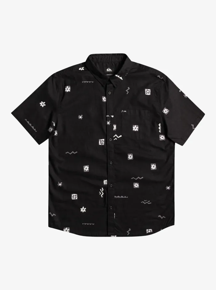 Men Quiksilver Shirts and Polos Mini Mark Short Sleeve Shirt Black Mini Mark