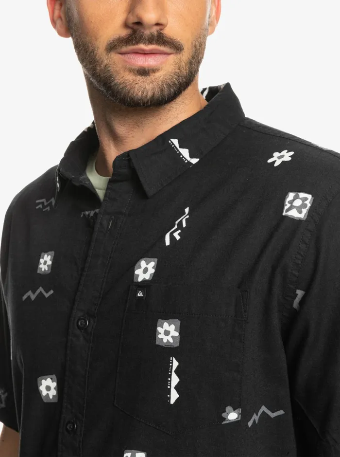Men Quiksilver Shirts and Polos Mini Mark Short Sleeve Shirt Black Mini Mark Men Quiksilver Shirts and Polos Mini Mark Short Sleeve Shirt Black Mini Mark