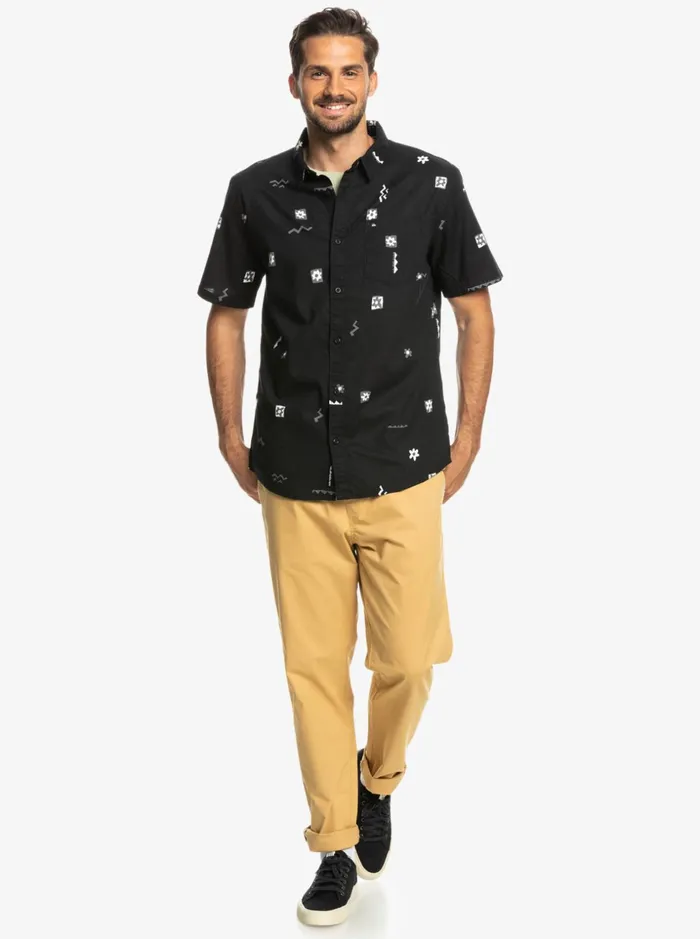 Men Quiksilver Shirts and Polos Mini Mark Short Sleeve Shirt Black Mini Mark Men Quiksilver Shirts and Polos Mini Mark Short Sleeve Shirt Black Mini Mark