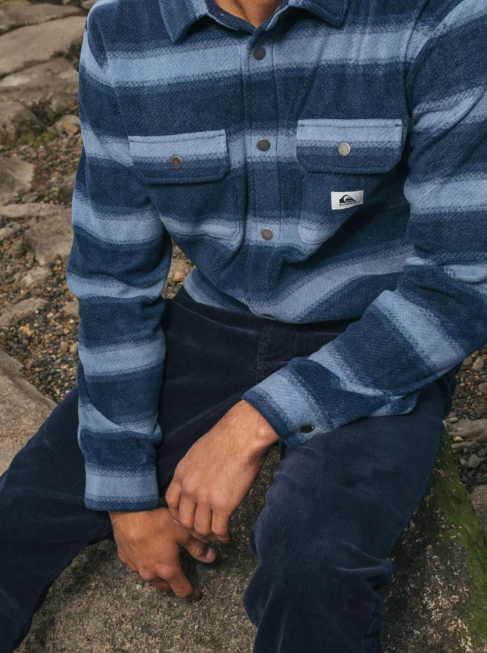 Men Quiksilver Shirts and Polos Surf Days Long Sleeve Flannel Shirt Navy Blazer Flannel Stripe Men Quiksilver Shirts and Polos Surf Days Long Sleeve Flannel Shirt Navy Blazer Flannel Stripe