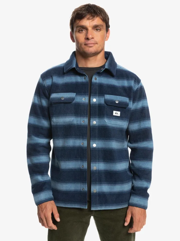 Men Quiksilver Shirts and Polos Surf Days Long Sleeve Flannel Shirt Navy Blazer Flannel Stripe Men Quiksilver Shirts and Polos Surf Days Long Sleeve Flannel Shirt Navy Blazer Flannel Stripe