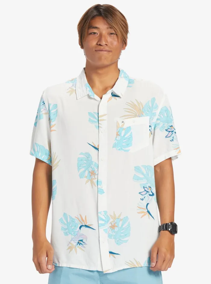 Men Quiksilver Shirts and Polos The Floral Short Sleeve Shirt Snow White Floral Ss Men Quiksilver Shirts and Polos The Floral Short Sleeve Shirt Snow White Floral Ss