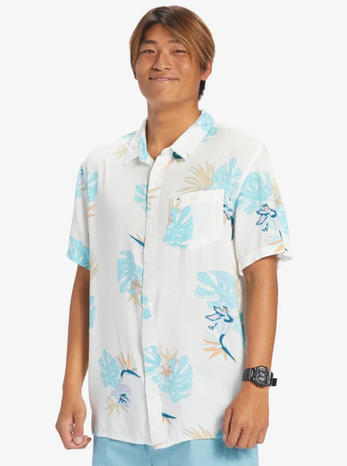 Men Quiksilver Shirts and Polos The Floral Short Sleeve Shirt Snow White Floral Ss Men Quiksilver Shirts and Polos The Floral Short Sleeve Shirt Snow White Floral Ss