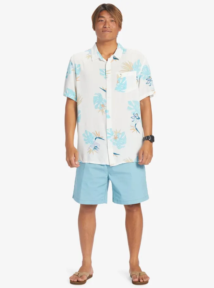 Men Quiksilver Shirts and Polos The Floral Short Sleeve Shirt Snow White Floral Ss Men Quiksilver Shirts and Polos The Floral Short Sleeve Shirt Snow White Floral Ss