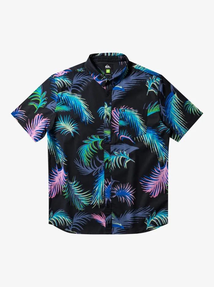 Men Quiksilver Shirts and Polos Tropical Glitch Short Sleeve Shirt Black Tropical Glitch Men Quiksilver Shirts and Polos Tropical Glitch Short Sleeve Shirt Black Tropical Glitch