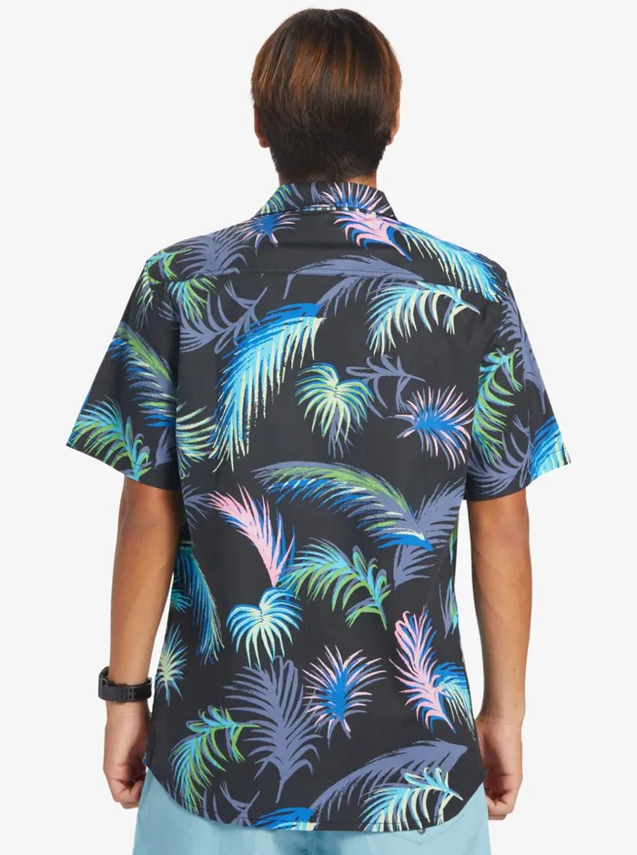 Men Quiksilver Shirts and Polos Tropical Glitch Short Sleeve Shirt Black Tropical Glitch Men Quiksilver Shirts and Polos Tropical Glitch Short Sleeve Shirt Black Tropical Glitch