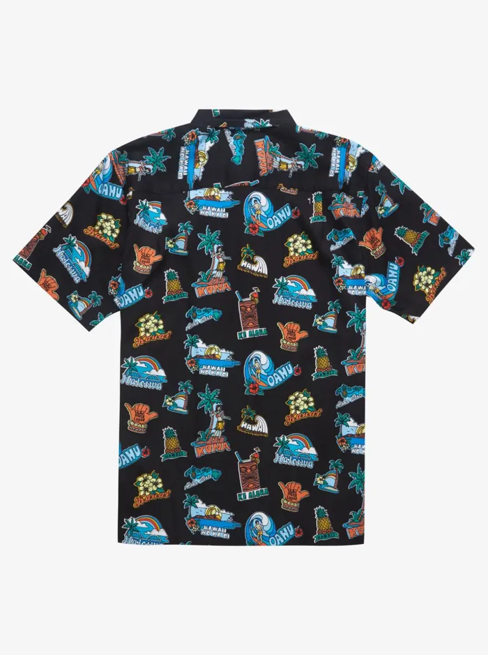 Men Quiksilver Shirts and Polos Waterman Island Souvenir Short Sleeve Shirt Black Island Souvinier Men Quiksilver Shirts and Polos Waterman Island Souvenir Short Sleeve Shirt Black Island Souvinier