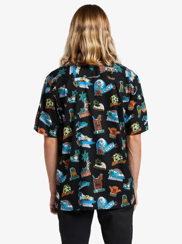 Men Quiksilver Shirts and Polos Waterman Island Souvenir Short Sleeve Shirt Black Island Souvinier Men Quiksilver Shirts and Polos Waterman Island Souvenir Short Sleeve Shirt Black Island Souvinier