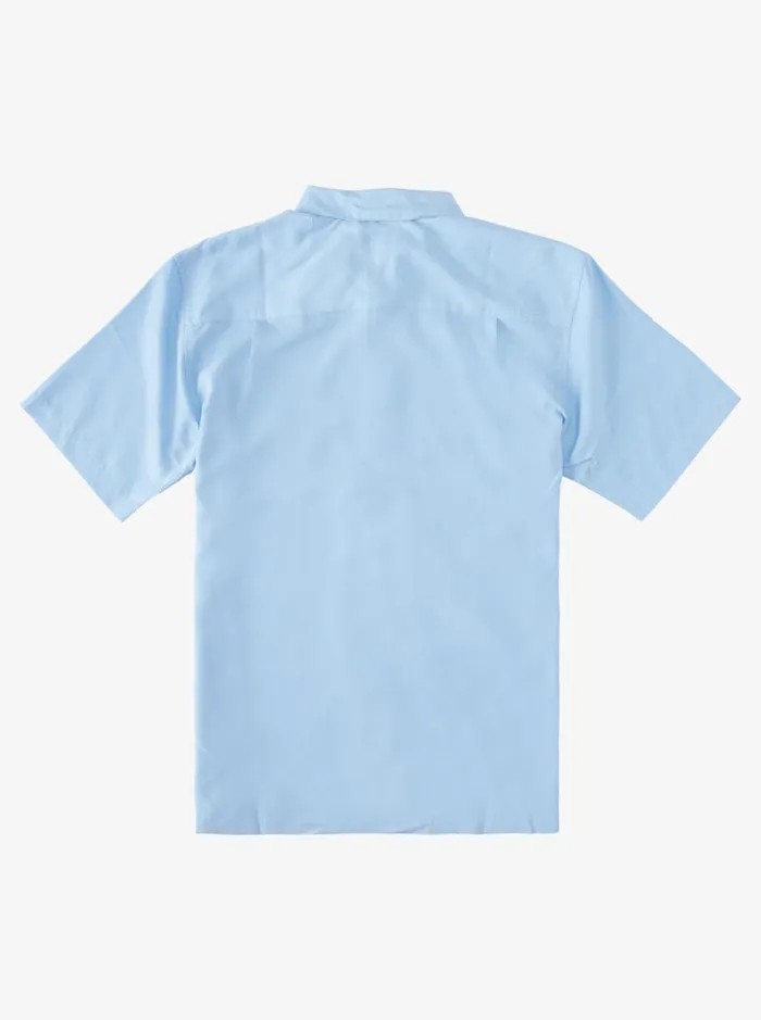 Men Quiksilver Shirts and Polos Waterman Kings Cliff Short Sleeve Shirt Dusk Blue Kings Cliff Men Quiksilver Shirts and Polos Waterman Kings Cliff Short Sleeve Shirt Dusk Blue Kings Cliff