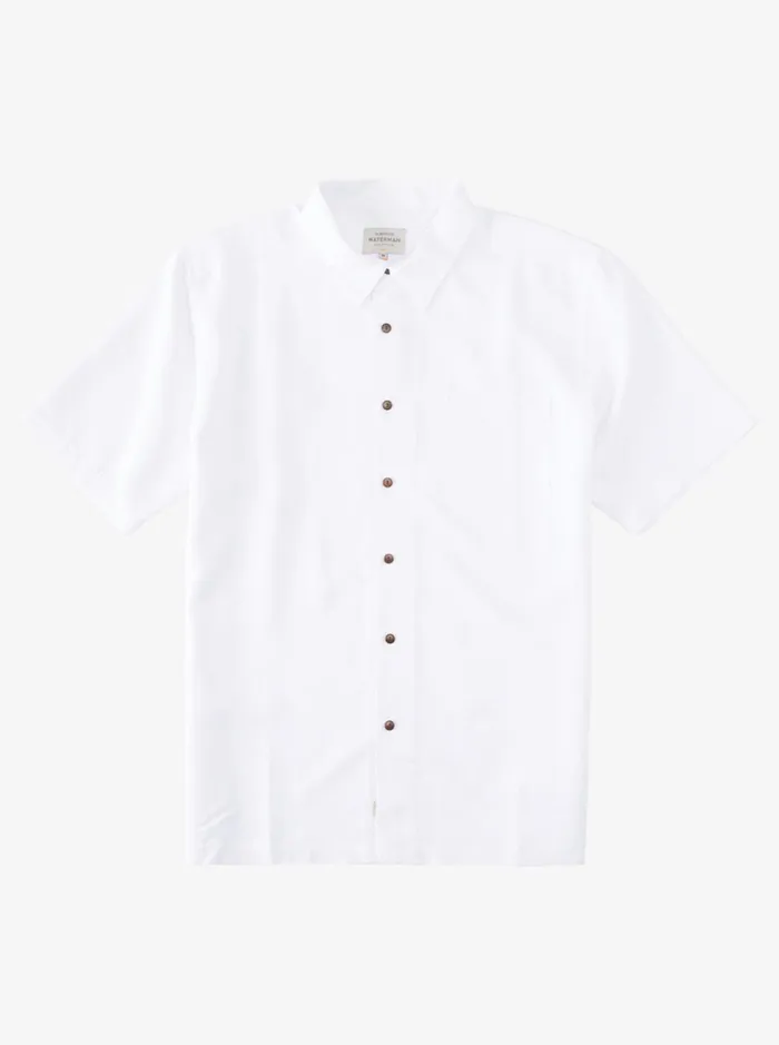 Men Quiksilver Shirts and Polos Waterman Manele Bay Short Sleeve Shirt White