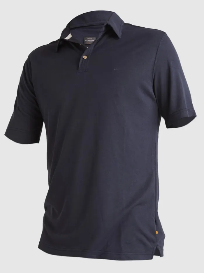 Men Quiksilver Shirts and Polos Waterman Waterpolo Short Sleeve Polo Shirt Blue Nights Men Quiksilver Shirts and Polos Waterman Waterpolo Short Sleeve Polo Shirt Blue Nights