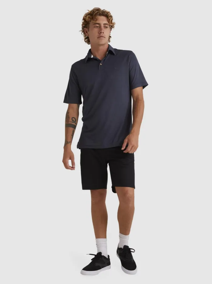 Men Quiksilver Shirts and Polos Waterman Waterpolo Short Sleeve Polo Shirt Blue Nights Men Quiksilver Shirts and Polos Waterman Waterpolo Short Sleeve Polo Shirt Blue Nights