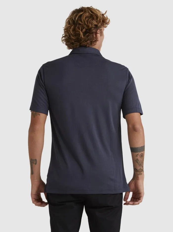 Men Quiksilver Shirts and Polos Waterman Waterpolo Short Sleeve Polo Shirt Blue Nights Men Quiksilver Shirts and Polos Waterman Waterpolo Short Sleeve Polo Shirt Blue Nights