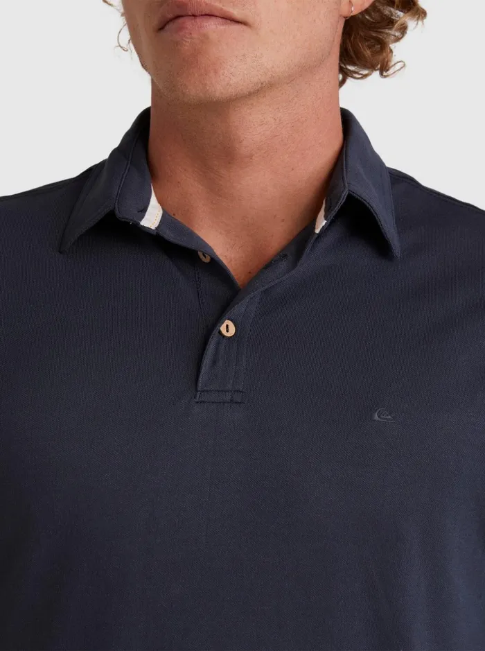 Men Quiksilver Shirts and Polos Waterman Waterpolo Short Sleeve Polo Shirt Blue Nights Men Quiksilver Shirts and Polos Waterman Waterpolo Short Sleeve Polo Shirt Blue Nights