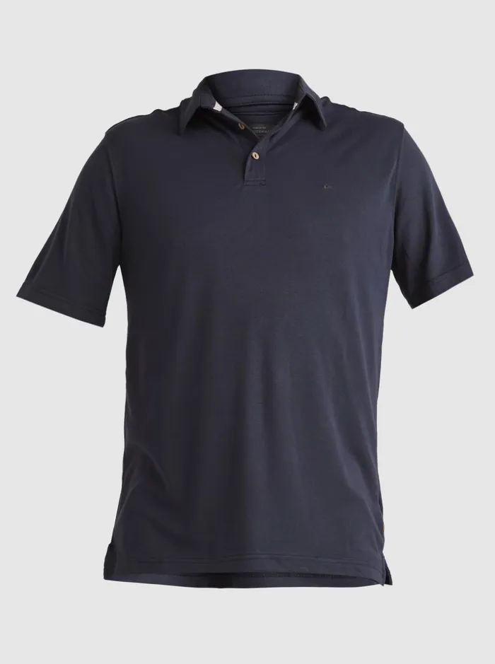 Men Quiksilver Shirts and Polos Waterman Waterpolo Short Sleeve Polo Shirt Blue Nights Men Quiksilver Shirts and Polos Waterman Waterpolo Short Sleeve Polo Shirt Blue Nights