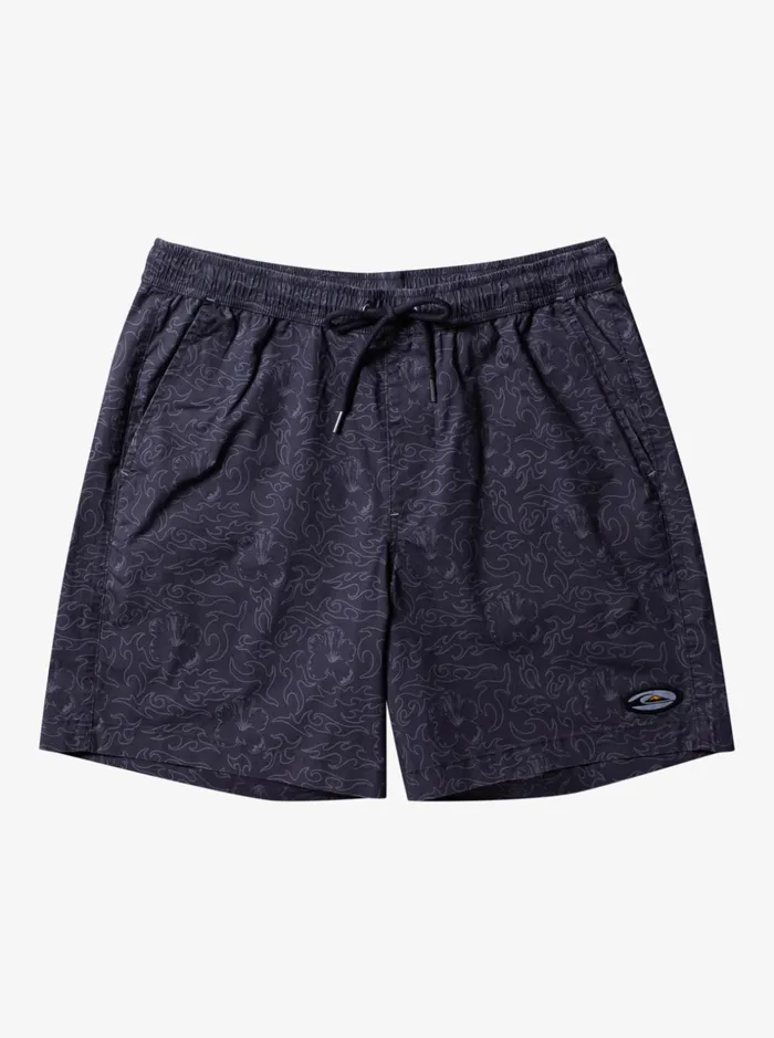 Men Quiksilver Shorts and Amphibians Saturn Taxer 18034 Elastic Shorts Tarmac Tribal Floral