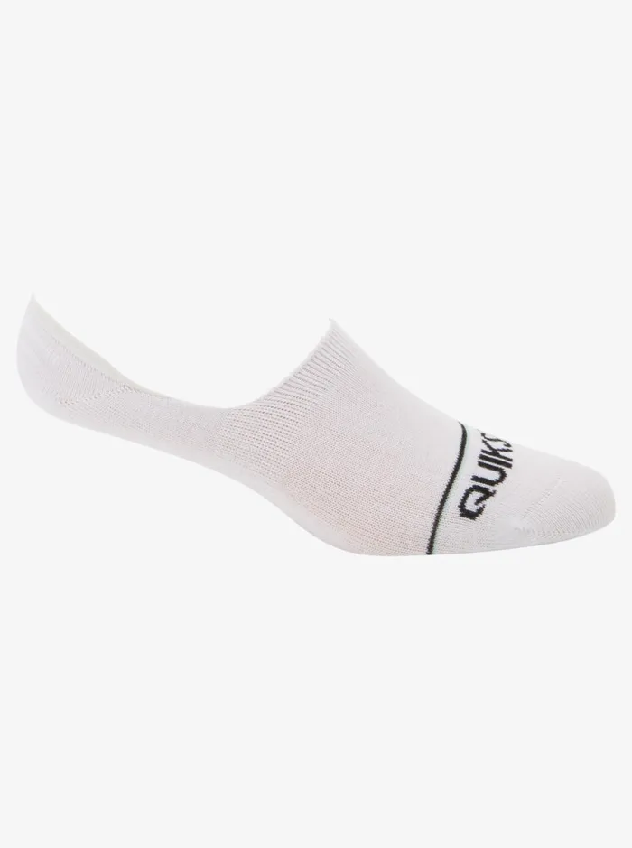 Men Quiksilver Socks and Underwear 3 Pack No Show Liner Socks White